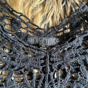 Love Culture Elegant Black Crochet Blouse